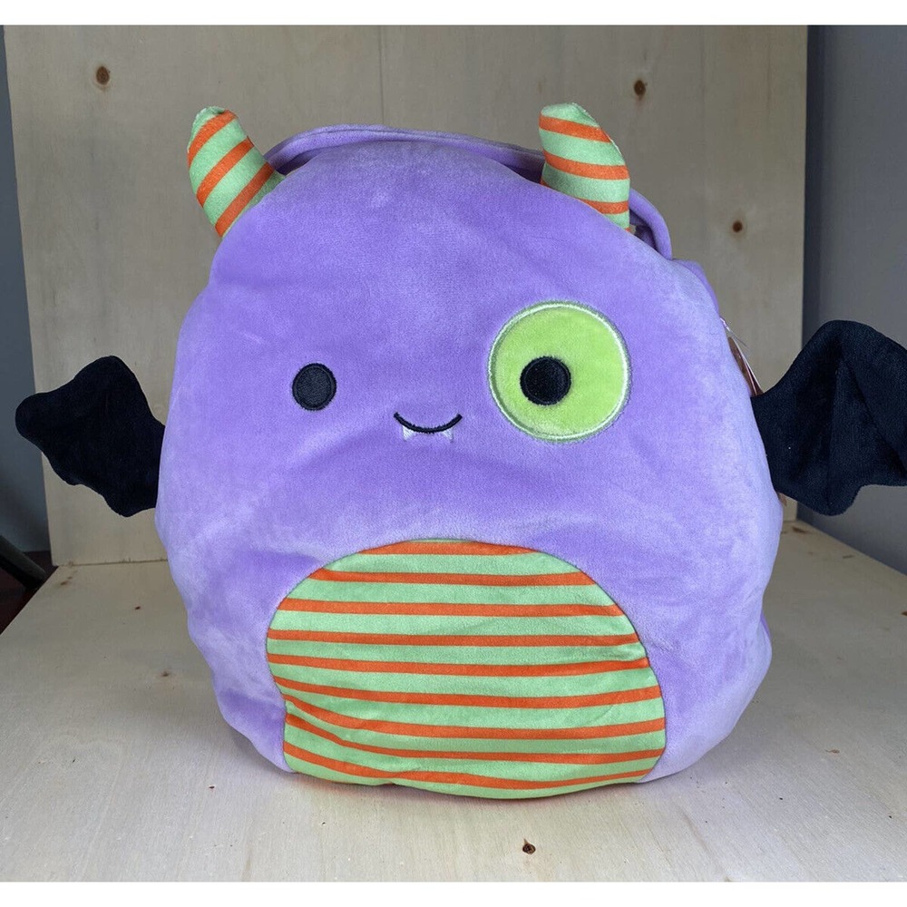 Squishmallows Blaze The Bat Treat Pail Purple Monster NWT Halloween 2022 RARE‎